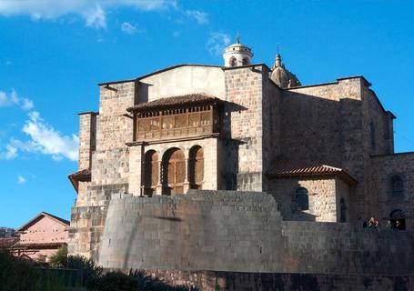 Koricancha temple showcases impressive stone walls showing Inca history and culture