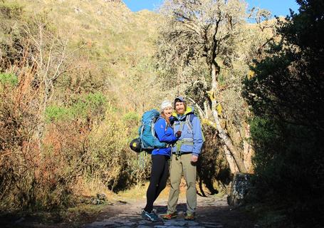 Starting early the trek to Machu Picchu by the Inca trail