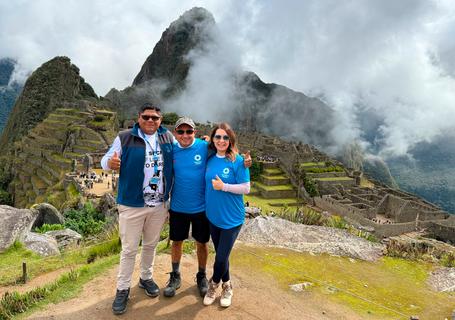 1 Inca Trail Express - Passengers and Tour guide in Machu Picchu