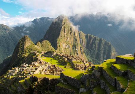 7 Salkantay Trek - View of Machu Picchu cloudy