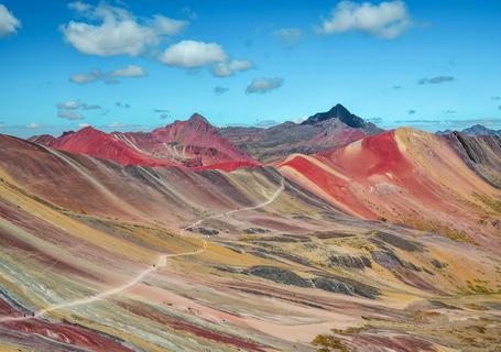 4 Rainbow Mountain - Aerial view of the road