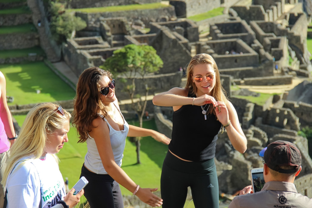 Enjoying a full day at Machu Picchu