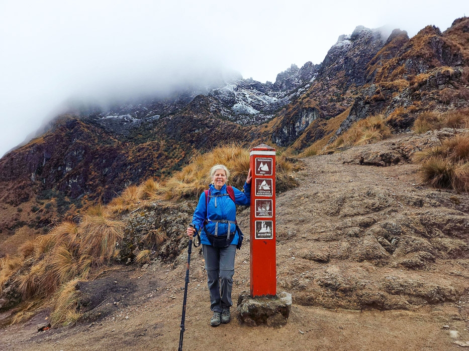 On the top of Warmiwañusca - Inca Trail