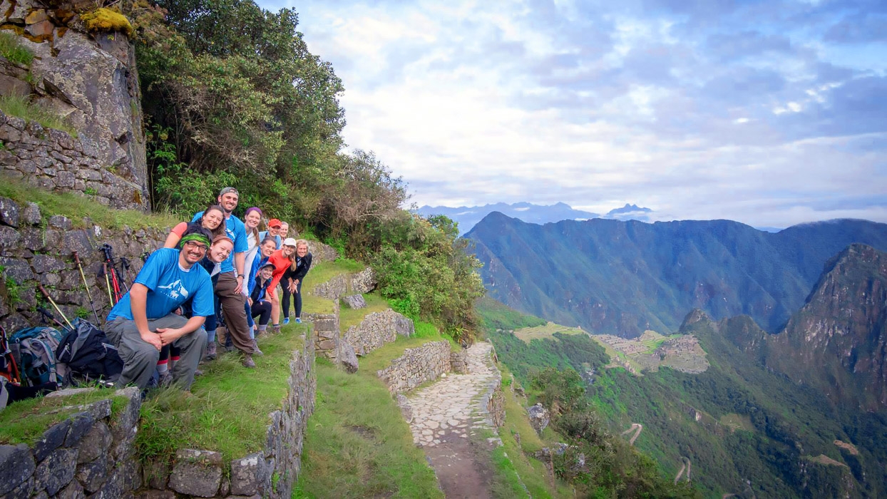 Passenger enyoing a view of Machu Picchu