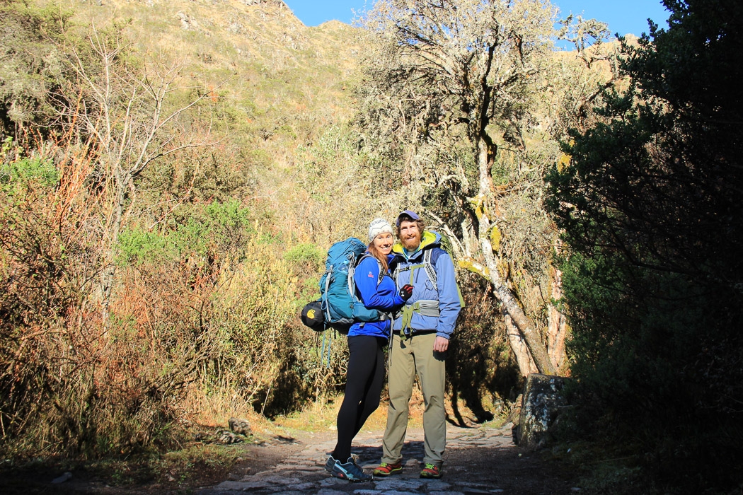 Starting early the trek to Machu Picchu by the Inca trail