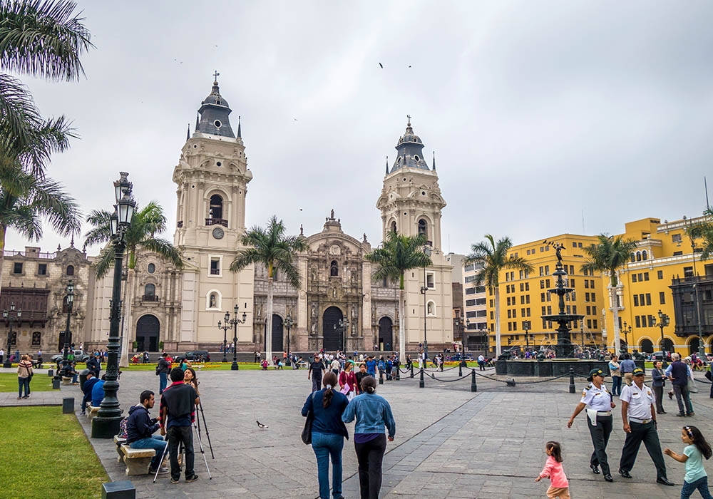 The Cathedral of Lima is located in the city's historic center