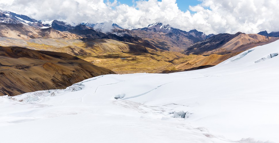 The Ausangate region is considered a global thermometer where the relationship between global warming and the ice-caps melting can be studied in Depth. The Quelccaya Glacier is an excellent barometer of global warming. Learn more on your Peru adventure trip!
