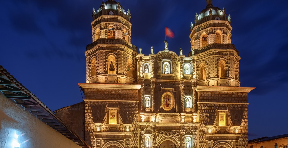 Outshining the cathedral on Plaza de Armas the elaborate San Francisco church has striking stone carvings and decadent altars. Unlike other illustrious Cajamarca churches, the San Francisco has two belfries to admire when you travel to Cajamarca Peru.