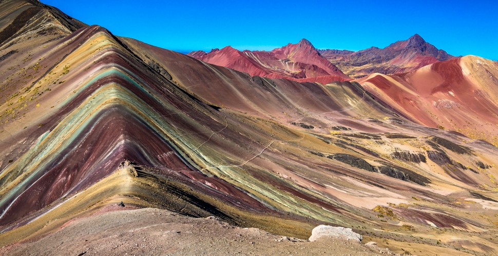 The best time to hike the Ausangate region and Rainbow Mountain is from April to November which virtual guarantees clear days. That said, with favorable weather, more hikers are hitting the Ausangate trail. Rainbow Mountain is one of the most popular Cusco day trips, so expect to see more people as we trek towards this magical mountain.