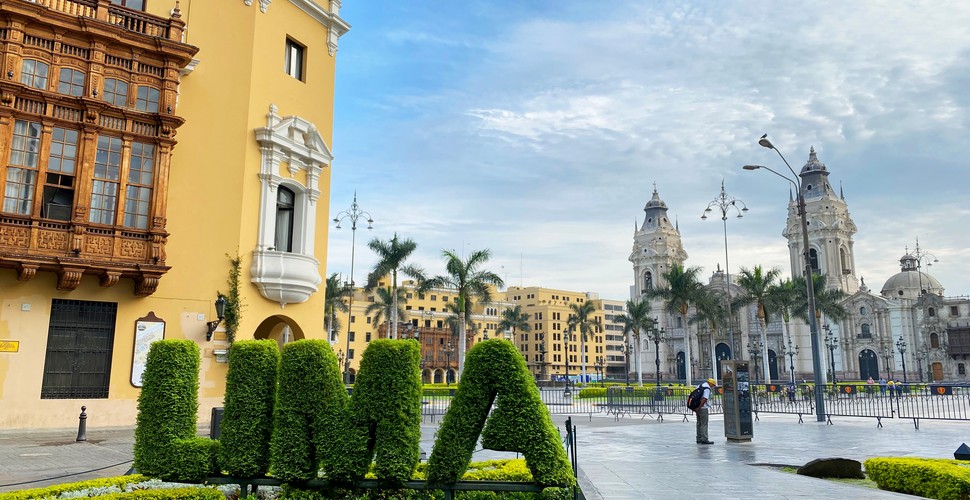  Surrounding the Plaza Mayor in Lima are a number of significant public buildings. On your Lima Peru tours, marvel at the Palacio Arzobispal, built in 1924 and boasting some of the most stunning Moorish-style balconies in the city. On the opposite side is the government Palace that takes up the whole side of the plaza!