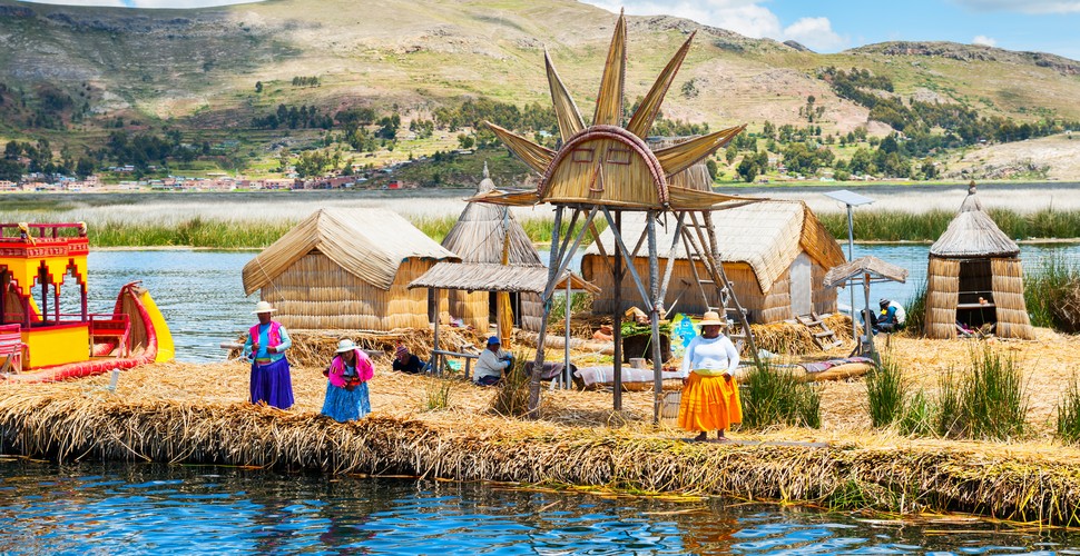 The floating islands of Uros are made and re-built from the totora reeds of Lake Titicaca which provide home, sustenance, and transportation for their inhabitants. These floating islands are visited on Puno tours and are the home of the Uros people, a community that pre-dates the Inca civilization. According to their legends, they existed before the sun, when the earth was still dark and cold.  Visit these fascinating islands on Lake Titicaca tours from Puno. 