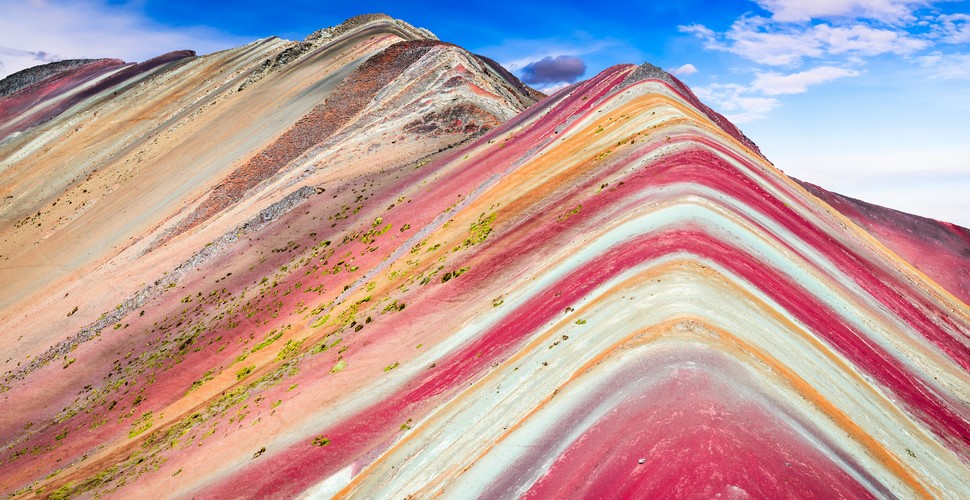 The Rainbow Mountain is located in the Cusco region of Peru. It is found  100 kilometers (62 miles) southeast of the city of Cusco in the Vilcanota mountain range. This is also the Ausangate region.  The Rainbow Mountain is found at an altitude of approximately 5,200 meters (17,060 feet) above sea level.