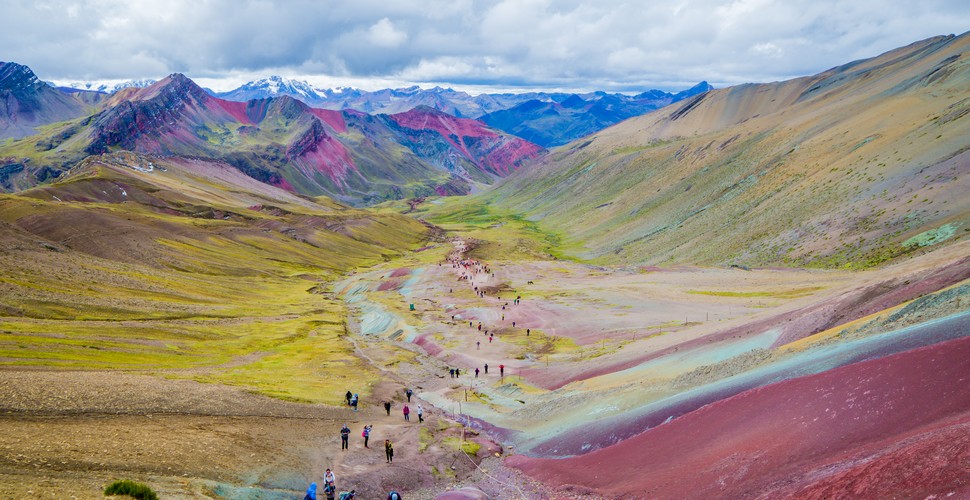 Most visitors who travel to Cusco Peru will take a day  trip to Rainbow Mountain. It is almost as popular as a Machu Picchu vacation package! The Rainbow Mountain hike usually starts from the trailhead at Quesiuno. You will then have a 10 km hike to the main viewpoint overlooking the stunning Rainbow Mountain