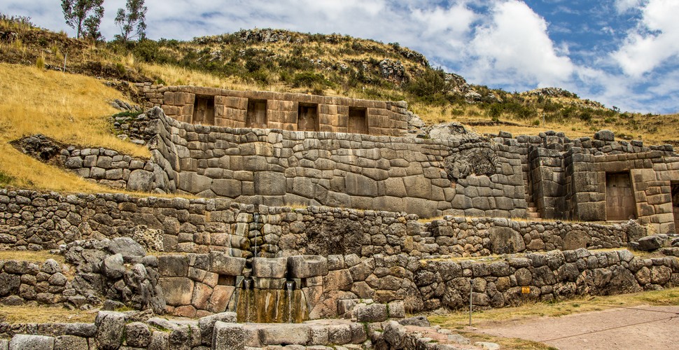The most striking feature of Tambomachay is its finely crafted stonework, including the impressive water channels and fountains. The site was thought to be where the Inca bathed before he returned to Cusco after his battles. Visit  he Inca bathroom on Cusco day tours. 
