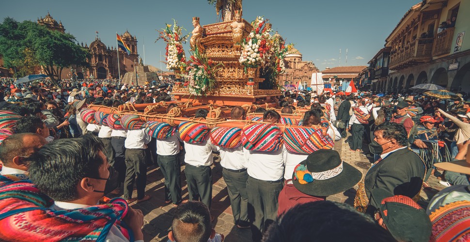 For many local people, the Corpus Christi festival is an expression of their faith and devotion. It is a time for prayer, reflection, and communal worship. It is considered a privilege to carry the heavy statues as a form of penance for their sins. Learn more about the history and meaning of Corpus Christi on your Peru vacation packages.