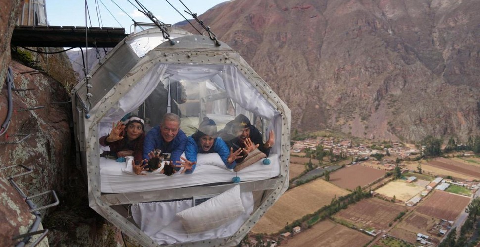 Staying at the Skylodge Adventure Suites in Peru, on your Peru vacation packages is the ultimate adventure in Peru. This accommodation option offers a truly unique and thrilling experience as you are suspended on the side of a cliff in the Sacred Valley near Cusco.  These transparent pods offer stunning views of the valley below and the starry sky above. 