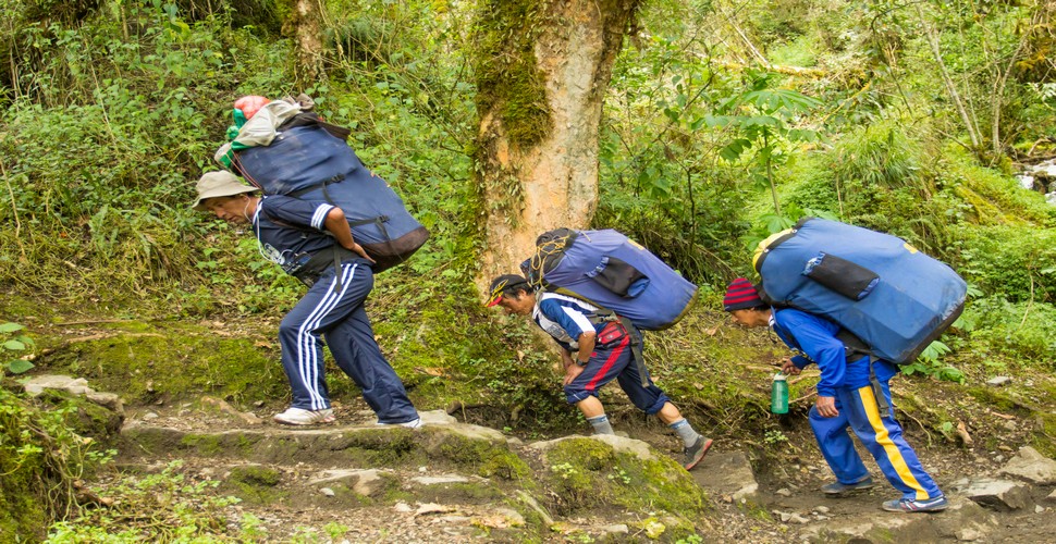 Inca Trail Porters are a vital part of the team who carry food and camping supplies for the 4 day Inca Trail to Machu Picchu. 