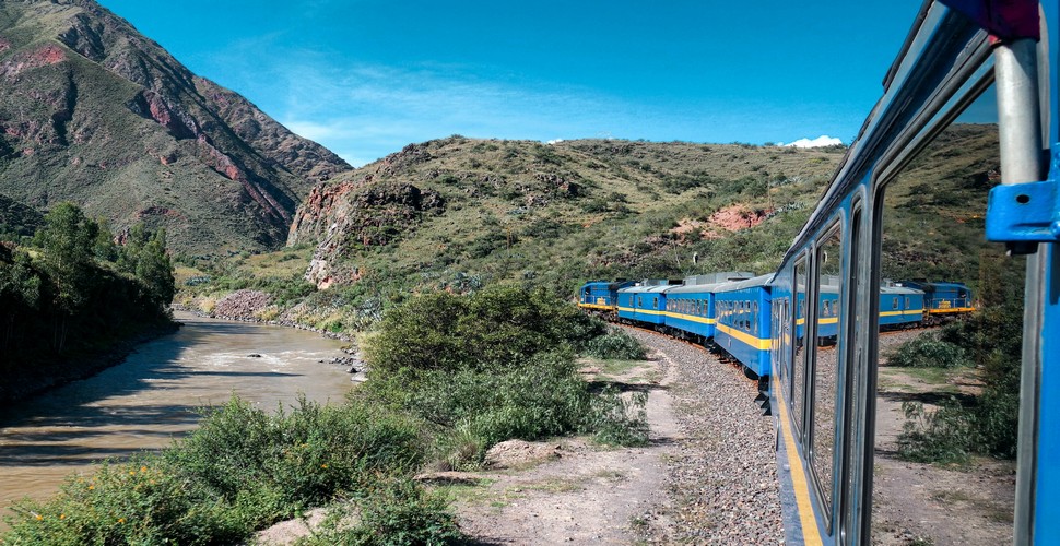 The train to Machu Picchu follows the Urubamba river all the way to Aguas Calientes!