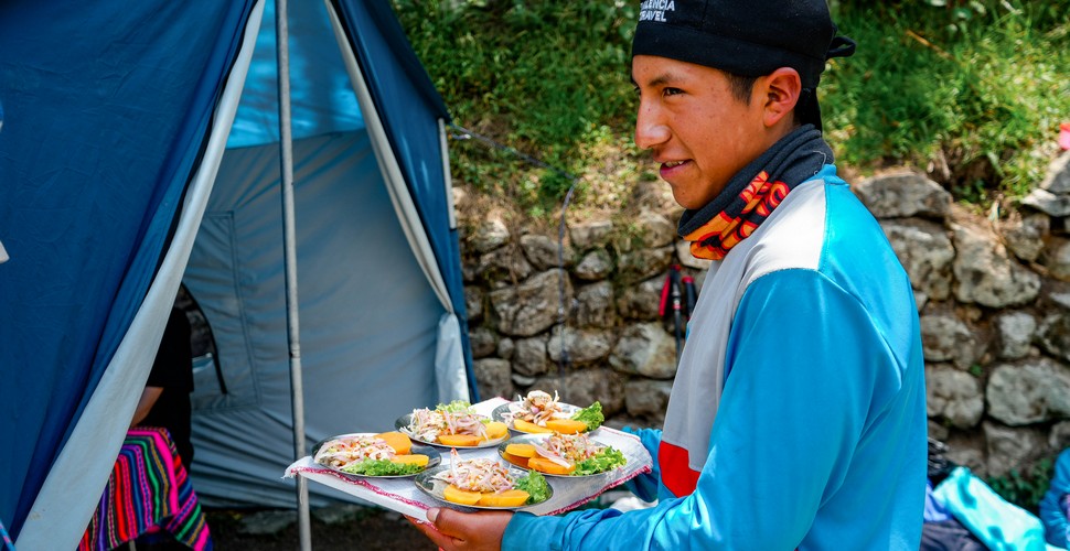 Who would have thought you could dine on Ceviche On The Inca Trail Trek to Machu Picchu!