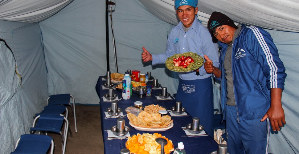 Breakfast on The Inca Trail Trek is important to strt the day in the best possible way!