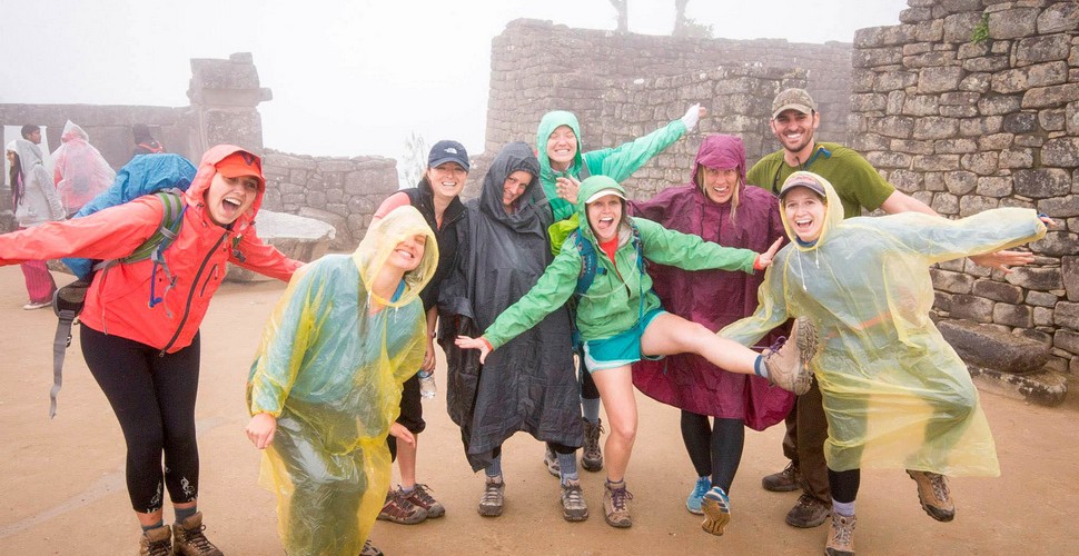 A fine assortment of raincoats at Machu Picchu!