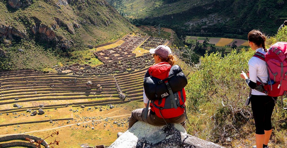 Contemplating Patallacta onthe first day of The Inca Trail to Machu Picchu.