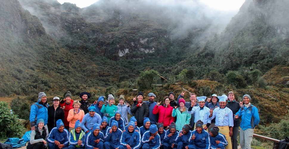 The Wonderful Valencia Travel Team with Trekkers on The Inca Trail