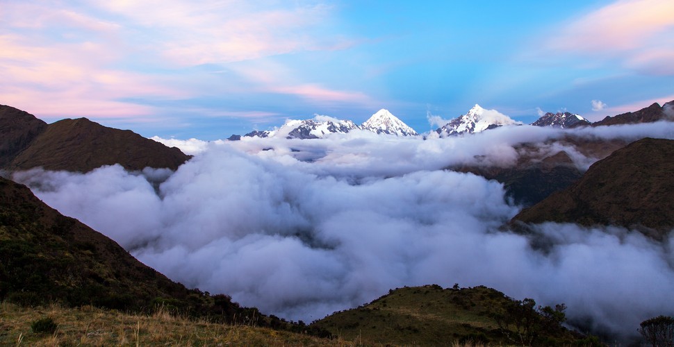 Sunset along Salkantay Trek to Machu Picchu