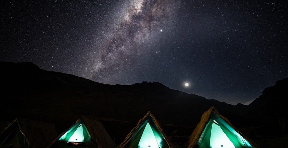 Salkantay Trek Campsite at Night 