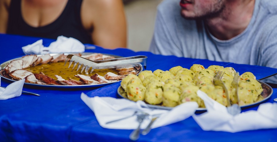 Chicken and Potato Balls on The Salkantay Trail