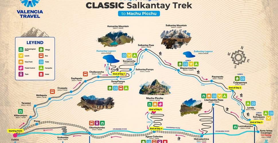 Th Salkantay Trek Route Map