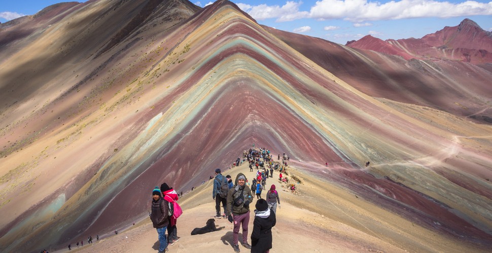 Rainbow Mountain is found at a whopping 5200 meter elevation on your Peru Travel Packages!