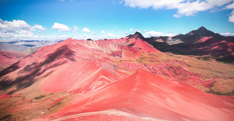 The Red Valley Near Palcoyo rainbow Mountain Peru