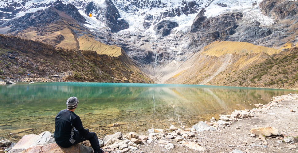 The Humantay Glacier has dramatically reduced on The Trek to Humanty Lake