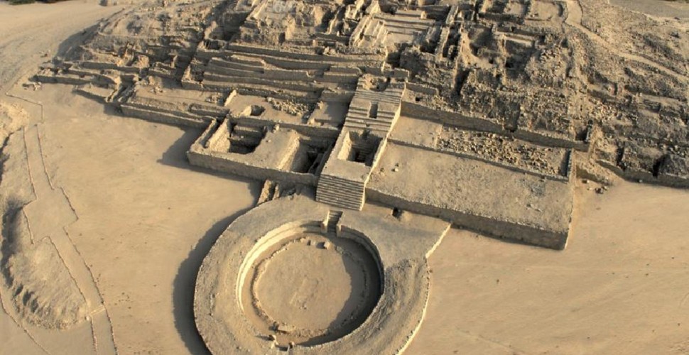 The ancient Archaeological site of Caral in Peru