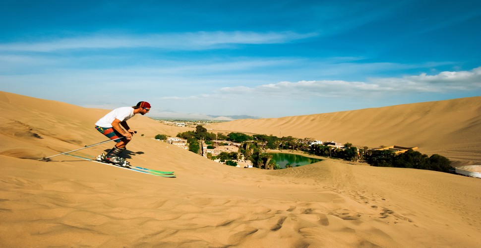 sandboarding in The Huacachina Desert near Ica!