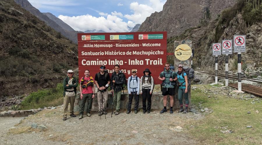 Group at the entrance of the Inca Trail