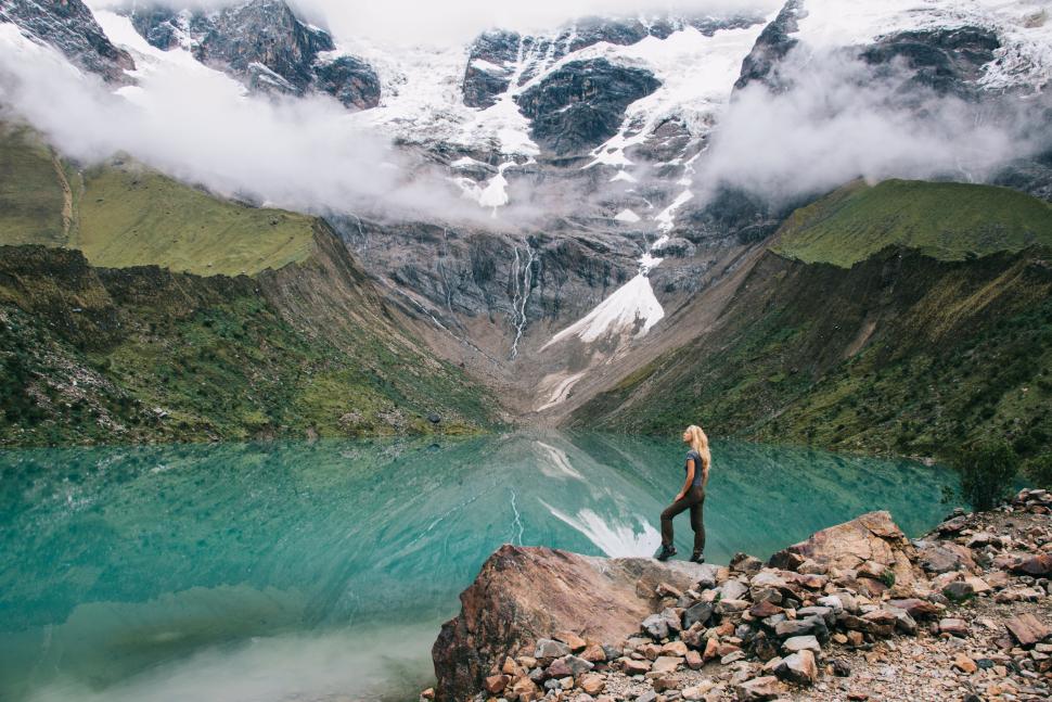 Contemplating the Humantay lake
